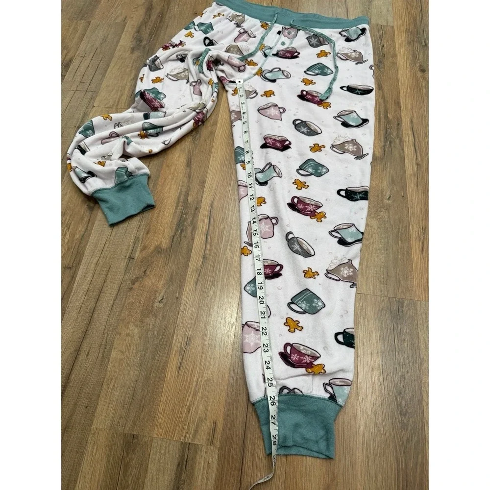 Secret Treasures Pajama Jogger Pants Hot Cocoa Gingerbread Winter Print M